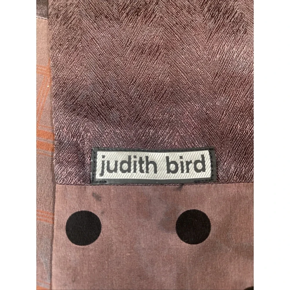 Vintage Judith Bird Long Scarf Abstract Polka Dot Mauve